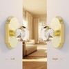 BonKuDoo 2 Pack Crystal Glass Dummy Door Knobs Interior Gold