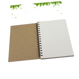 Operitacx 2pcs Spiral Bound Cowhide Sketch Book Plain Paper Notebook Sketch Pad for Artists Students