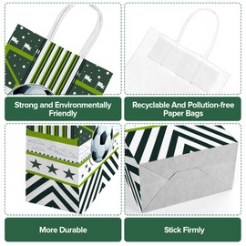 Soccer Treat Bags for Team Snacks – 24 pcs Soccer Theme Goodie Bags, Soccer Decorations for Party, Soccer Gift Bags Favors, Soccer Favor Bags, – Perfect for Birthdays, Sports Events, and Party Favors