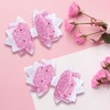 Glitter Pink Hair Bows for Girls - Sparkly Bling Sequin