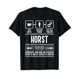 Men's Horst Name First Name Horst Slogan T-Shirt, black, s