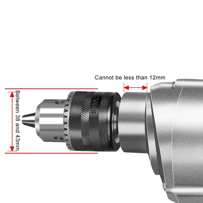 Square Hole Drill Bit Adapter for 38-43mm Drill Chucks 19mm