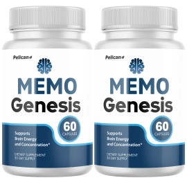 Pelican Vitamins Memo Genesis- Brain Support- 2 Bottles- 120 Capsules