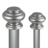Decopolitan Urn Telescoping Double Drapery Rod Set, 72-144", Antique Silver