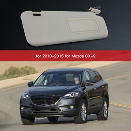 CCIYU Right Passenger Side Sun Visor fit for 2010-2015 for Mazda CX-9(with Sunroof), Right Side Gray Sun Visor Replace TDY1-69-320, TD11-69-320C-75, TD11-69-320D-75