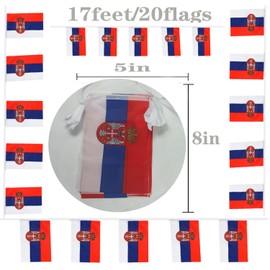 FFILL Serbia Banner Flags String, Serbia Mini Flag Small Banner, for Party, Shops And Bars Decorations, And International Day celebrations.European Country-Themed Flag - (Serbia)