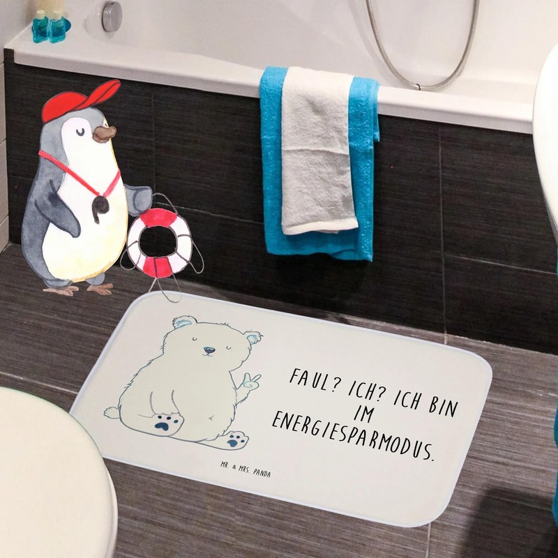 Mr. & Mrs. Panda Eisbär Lazy bath mat - gift,