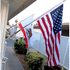 Double Sided Californian State Flag 4x6 Made in USA Outdoor Heavy Duty 3 Ply Polyester Californian Flags with White Starting Tape and 2 Brass Grommets