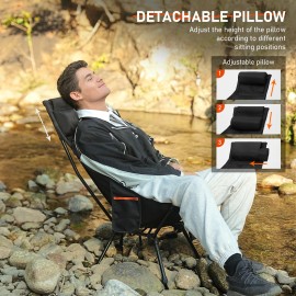 Novsight Portable High-Back Camping Chair Heavy Duty Folding for Beach Fishing Picnic Use