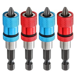 Saipor 4 Pieces Magnetic Drywall Bit Holder 1/4 Inch Hex Shank Drywall Screwdriver Attachment Quick Changer Bit Holder Screwdriver Set Screw Attachment Drywall