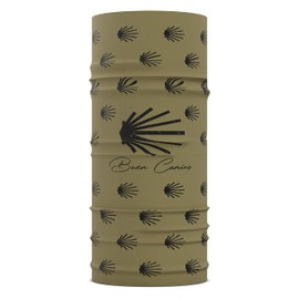 Buen Camino Multifunctional Scarf - Ultralight Tube Scarf for the Camino de Santiago Bandana with Cooling Effect, Quick-Drying, Seamless, Breathable, olive