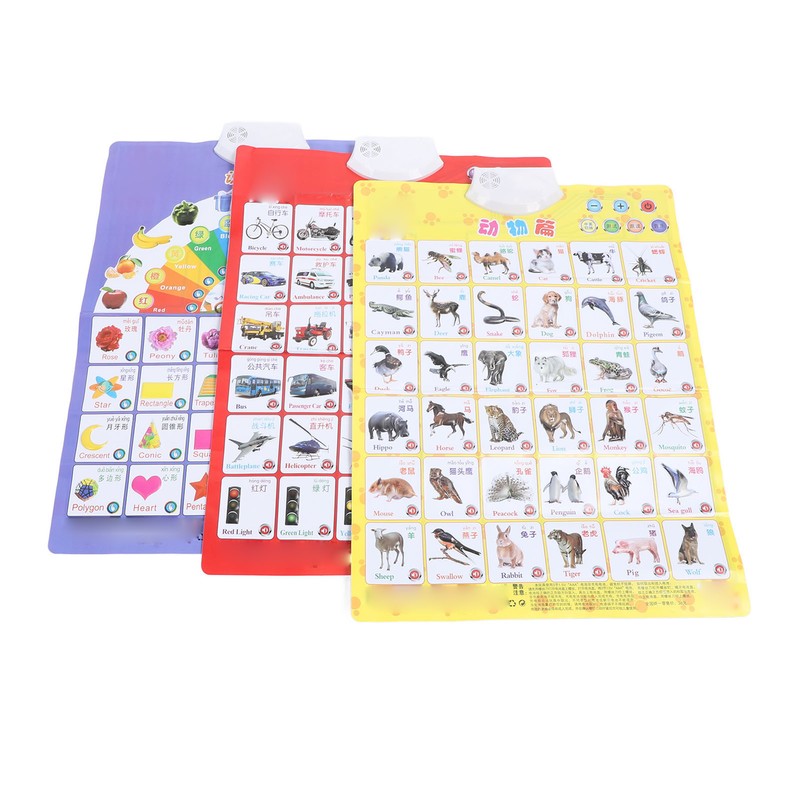 3pcs Sound Educational Posters Preschool Learning Poster Parent Child Interaction