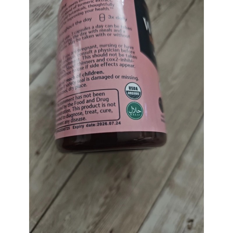 Wellaray Turmeric + Probiotic 90 Capsules EXP : 07/ 2026