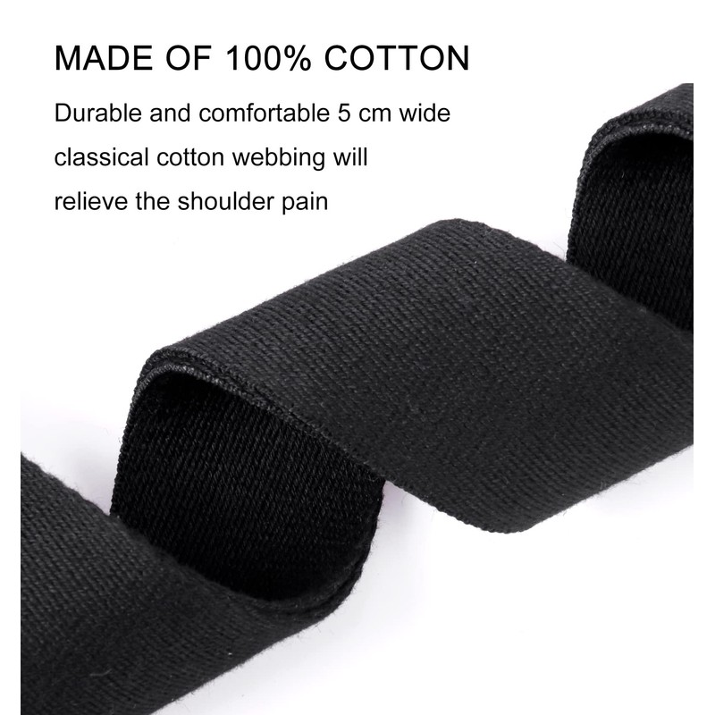 Wepop Guitar Strap Black Cotton Adjustable 5 cm Bass Electric