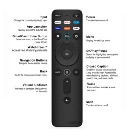 Vizio TV Remote Control Compatible with V505 J09 M65Q6 Voice Control No Progr...