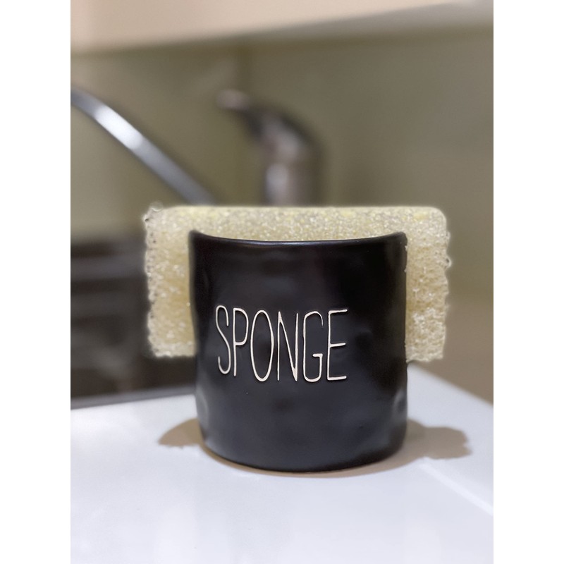 Mud Pie Kitchen Dish Bistro Sponge Holder Caddy, Black