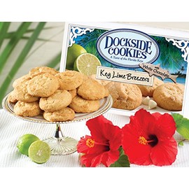 Dockside Market Key Lime Cookies - Our Crunchy Shortbread & Handmade Cookies are baked in small batches. Gourmet Cookies Made with Natural Key Lime Juice and White Chocolate Chips - 6 oz. Pack of 3