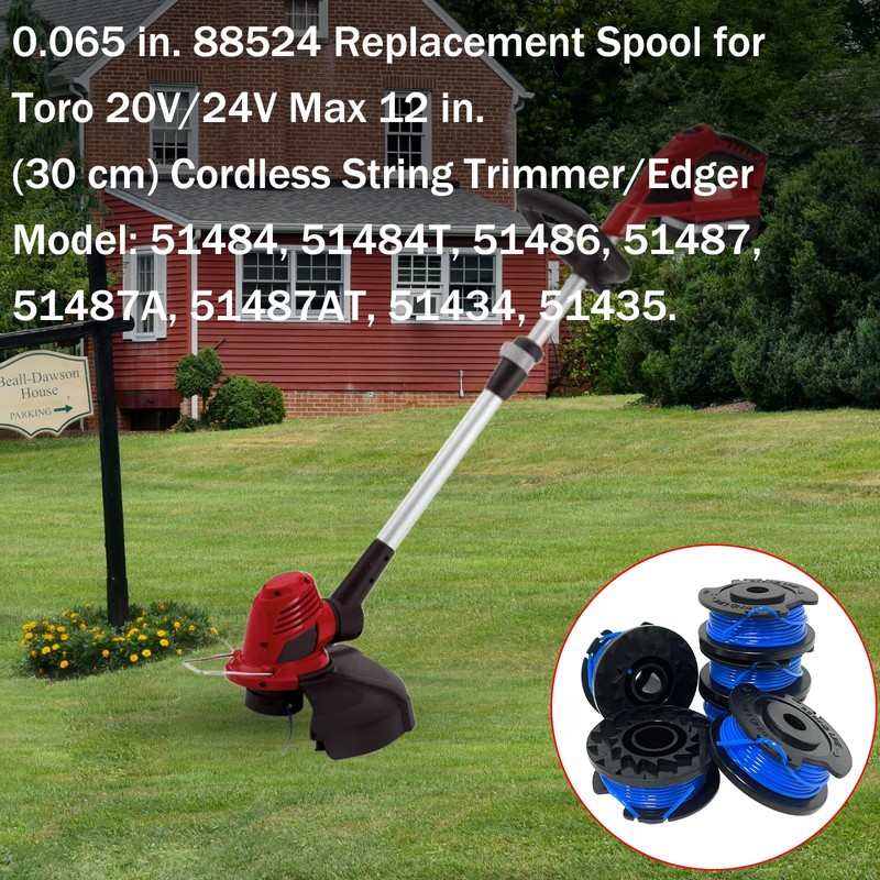 Aporozona 6PC 88524 88532 51484 Trimmers Replacement Spools for Toro