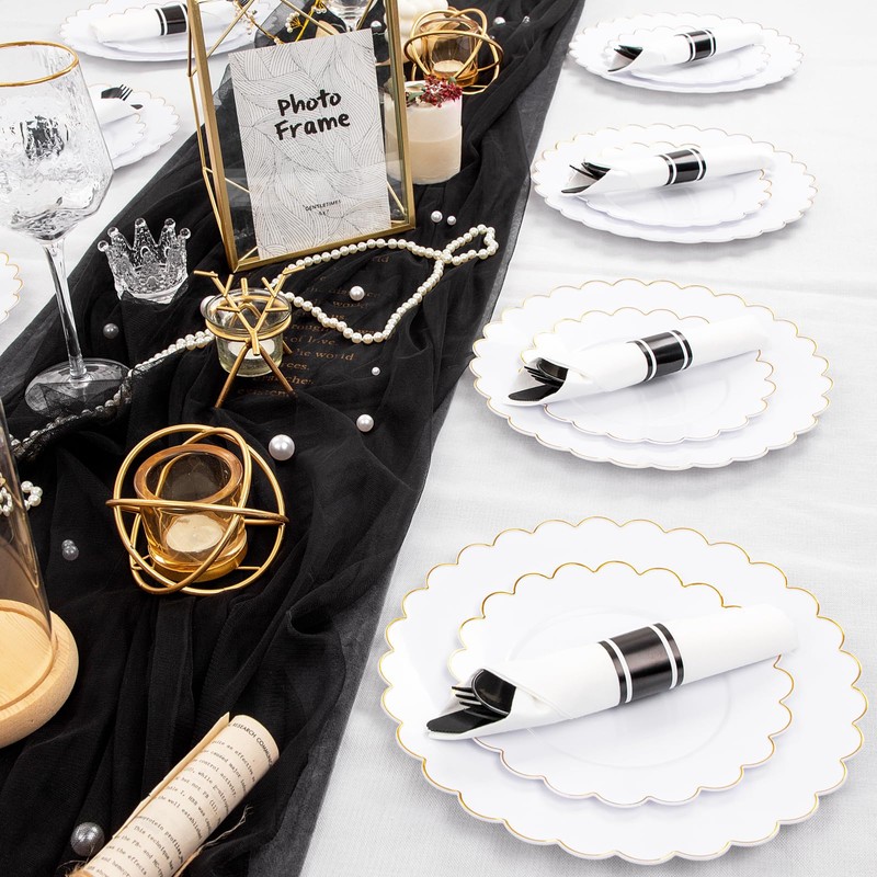 Supernal 60 Pack Black Plastic Silverware with 180pcs Black Plastic