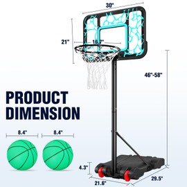 Pool Basketball Hoop 7-Height Adjustable Swimming Pool Basketball & 2 Balls
