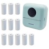 Zplumestarxx Mini Portable Printer Inkless Sticker Printer with 11 Rolls
