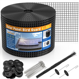 Zapstarz 6 inch x 50ft Solar Panel Bird Guard, Wire Mesh Critter Guard for Solar Panels with 50pcs Fasteners, PVC Coated Pigeon Barrier Netting Solar Panel Mesh Screen for Bird Proof Squirrel Fence