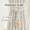 4 Pack Wooden Bead Curtain Tie Backs, Minimalist Boho Curtain