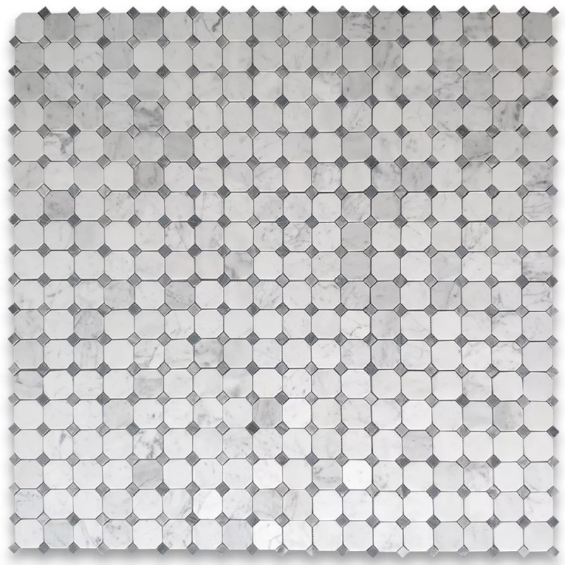Stone Center Online C807XP Carrara White Marble 2" Octagon Mosaic