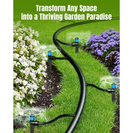 Pawfly 30 Pcs Push-to-Fit Drip Irrigation Emitters with Adjustable 360 Degree Water Flow Irrigation Drippers Drip Emitters Sprinklers with Stake Drip Irrigation System Parts for 1/4 Inch Tubing