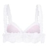 Satini Sissy Frilly Lace Fitted Sheer Bralette (Baby Pink -