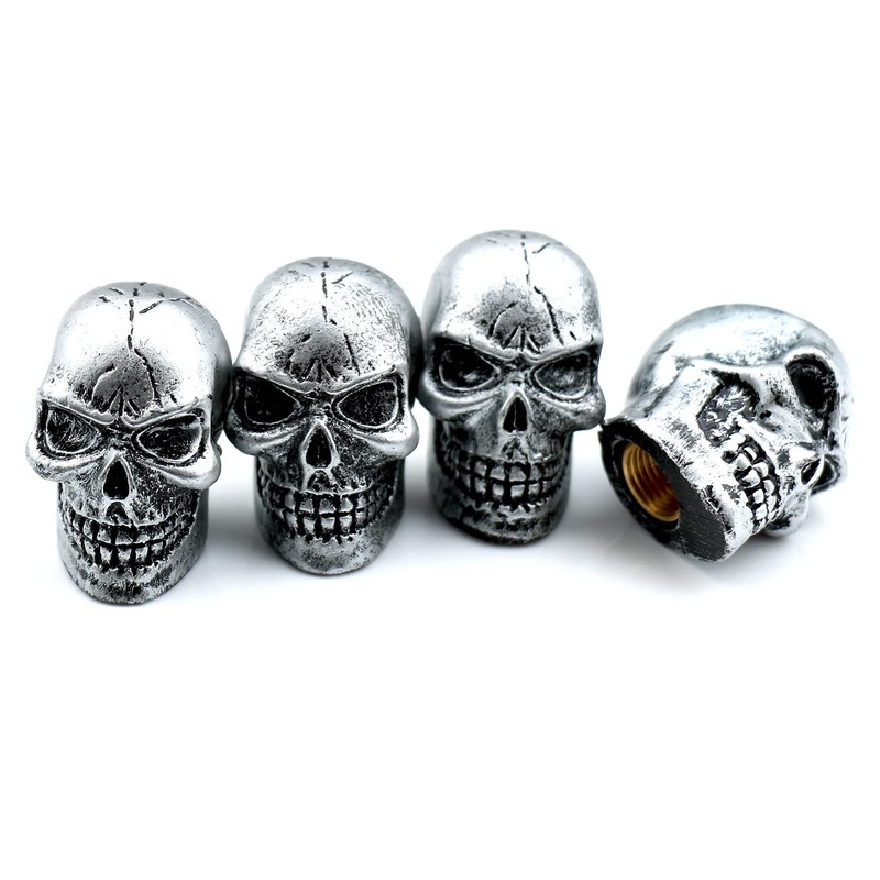 Bashineng Cars Tires Valve Stem Caps Cover Dustproof Cool Skull