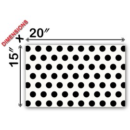 Flexicore Packaging | Black Polka Dot Gift Wrap Tissue Paper | Size: 15 Inch X 20 Inch | Count: 100 Sheets | Color: Black| DIY Craft, Art, Wrapping, Decorations