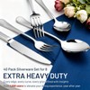 Silverware Set for 8, 40 Piece Heavy Duty Stainless Steel