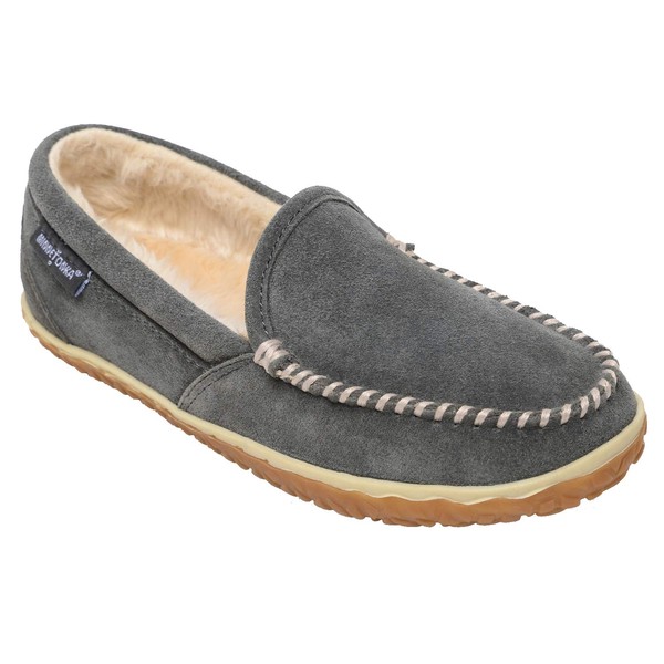 Minnetonka Womens Tempe Moccasin, Grey, Size 11 Wide