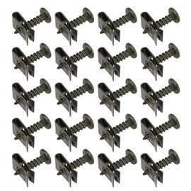 LT Easiyl 20 Sets M5x20mm Plastic Cover Metal Retainer Self-Tapping Screws and U-Type Clips for Car Motorcycle Scooter ATV Moped Ebike