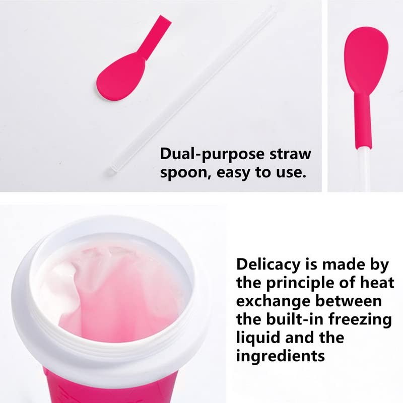 WALLBIG Slushie Maker Cup,2PCS Magic Slushy Maker Squeeze Cup,Portable Smoothie