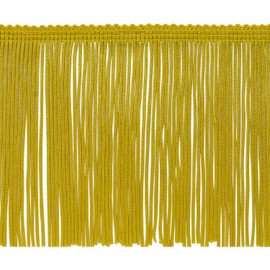 Trims By The Yard 4" Chainette Fringe Trim, Polyester-Made Decorative Fringe Trim, For Costumes, Uniforms, Home Decor, and Party Decorations, Washable Fringes, 5-Yard Cut, Yellow