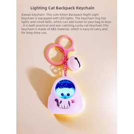 YHFITN Backpack Pendant Keychain set- Night Light Ktten Bag Charm, Pop It Whack-a-Mole Toy Key Chain, Lighting Panda Key Ring for Boys & Girls - Fun Travel Game, Christmas Birthday Gift