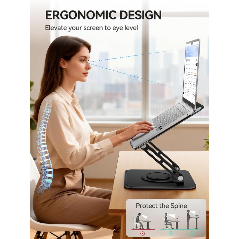 tounee Laptop Stand for Desk, Adjustable Computer Stand Holder with