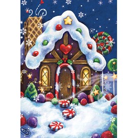 Sugar and Spice Christmas House Flag Gum Drops Peppermint 28"x40" Briarwood Lane
