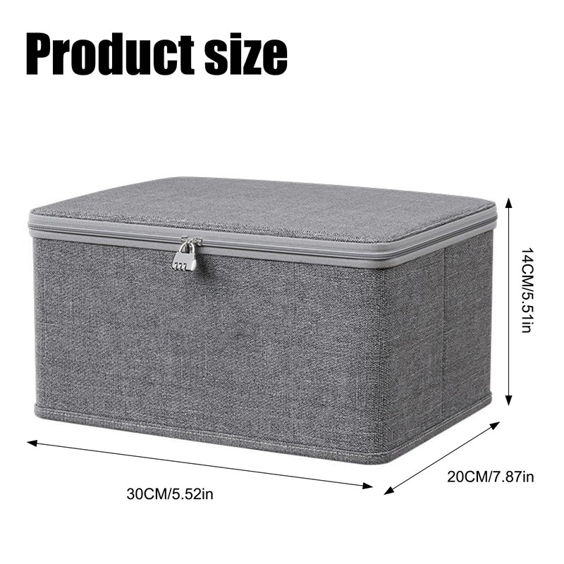 Lockable Storage Box with Lock with Lid Fabric Integrated PP