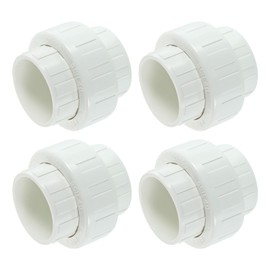 sourcing map 2Pcs 1-1/2" UPVC Union Coupling Pipe Fitting (Socket x Socket), UPVC Union Coupling Adapter, Schedule 40 EPDM O-Ring for Irrigation, Pool System, Indoor Plumbing Project (White)