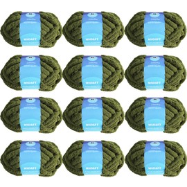 MSD&FT 12 Skeins of Chunky Chenille Yarn,100% Polyester, arm Knitting, Beginner Knitting (8 OZ/Skein) (12-002)