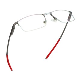 LifeArt anteojos de bloqueo de luz, color azul, antiestrés ocular, anteojos de lectura de computadora, anteojos de juego, anteojos de televisión para mujeres, hombres, elegante marco cuadrado unisex (plata rojo, aumento de 1,75 mm)