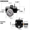 HTRACING Adjustable Fuel Pressure Regulator With Gauge Hose 0-140 PSI