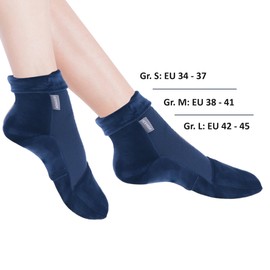 ICEHOF Cooling Socks with 4 Ice Packs – Soft Fabric / 1 Pair with Cooling Pads Gel Cold Therapy for Feet Toes for Chemo Therapy Rheumatism Cold Socks Chemo Unisex Size L Blue