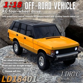 Moonzeamus LDRC 1/18 Rc Climbing Car Ld18401 4wd Off-Road Vehicle Professional Adult Model Remote Control Crawler Cars (Yellow)