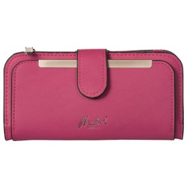 Mabel PU Vegan Leather Wallet for Women RFID Blocking Ladies Coin Zipper Purse with Multiple Card Slots - Sofia (Hot Pink)