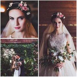 4 Pcs Bridal Hair Pins, Rose Floral Hair Clips, Pearl Rhinestone Hair Piece, Hair Accessories for Wedding