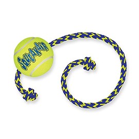 Kong AirDog Squeaker Ball wRope Medium Dog Toy